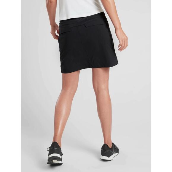 Athleta Soho Black Tennis Golf Skort Skirt Shorts Pockets Size 18 Plus - Picture 2 of 8